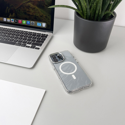 Etui Wozinsky Glitter Case z Mag Safe na Samsung Galaxy S24 FE - przezroczyste z brokatem