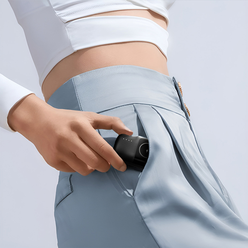 Mini powerbank Wozinsky WF16-YLS 5000mAh 15W Lightning z wbudowanym kablem USB-C i ładowarką do Apple Watch - czarny