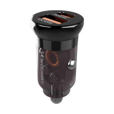 Wozinsky Ładowarka 65W samochodowa USB-C PD 65W / USB-A  45W QC 3.0 - czarna