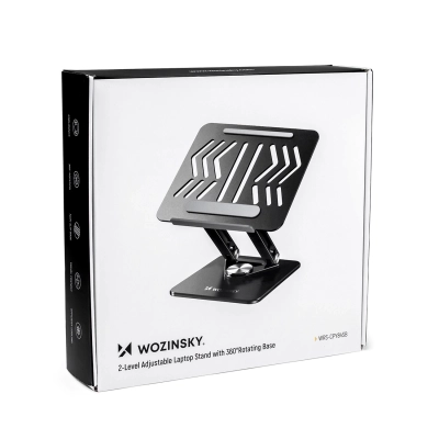 Podstawka pod laptopa, tablet Wozinsky WRS-CPY84SB 360 aluminiowa + Gratis! podstawka do smartfona - czarna