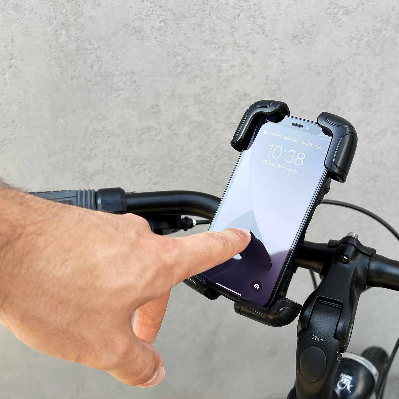 Wozinsky mocny uchwyt na telefon na kierownicę roweru motocykla hulajnogi czarny WBHBK6