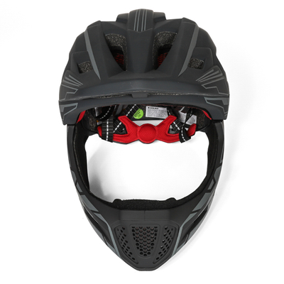 Kask rowerowy fullface dziecięcy Wozinsky z tylną lampką USB 52-56 cm - szary