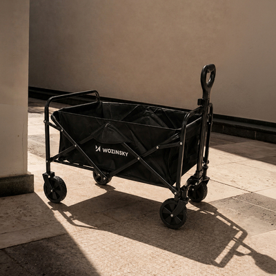 Zestaw Wózek Wozinsky WZP-80 plażowy, turystyczny, ogrodowy, wytrzymały, do 80 kg + siatka do wózków transportowych 