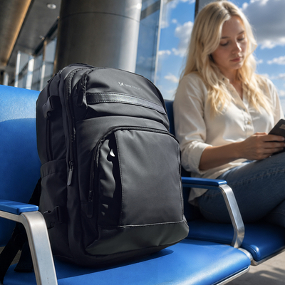 Plecak Wozinsky WPW-20L z kieszenią na laptopa do 15" podróżny 40x20x25 cm na bagaż podręczny - czarny