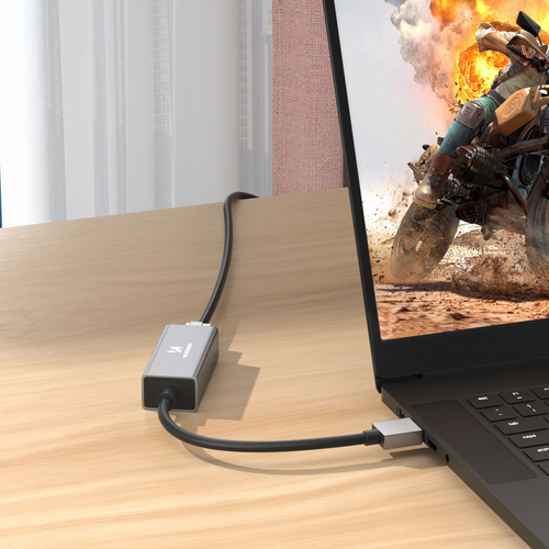Adapter sieciowy Wozinsky WAU-45A Ethernet karta sieciowa LAN Gigabit RJ45 1000 Mb/s USB-A - szara