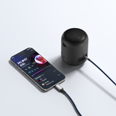 Kabel Wozinsky WAK-CJ USB-C do mini jack 3.5 mm adapter DAC 1 m - szary