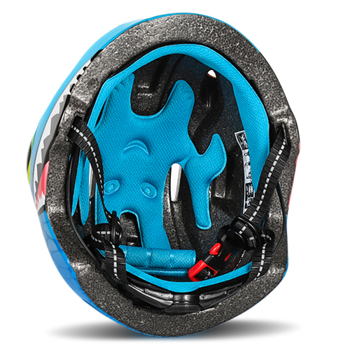 Kask rowerowy dziecięcy Wozinsky motyw smok lekki 50-54 cm - niebieski