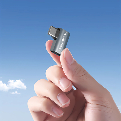 Przejściówka kątowa boczna Wozinsky WPKB-01 USB-C - USB-C 40Gb/s 240W 8K OTG - szara