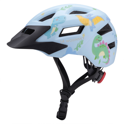 Kask rowerowy dziecięcy MTB Wozinsky z odpinanym daszkiem 52-56 cm - jasnoniebieski