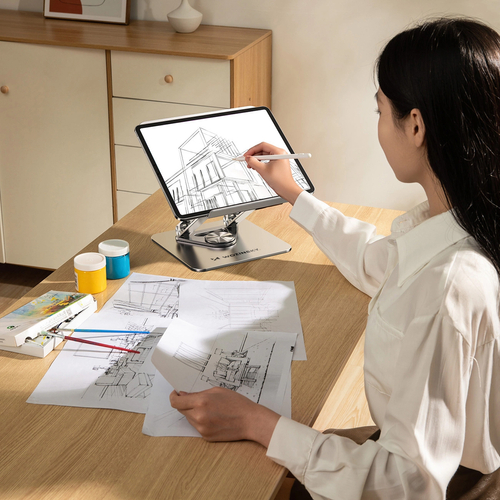 Podstawka pod laptopa, tablet Wozinsky WRS-CPY84SS aluminiowa + Gratis! podstawka do smartfona - srebrna