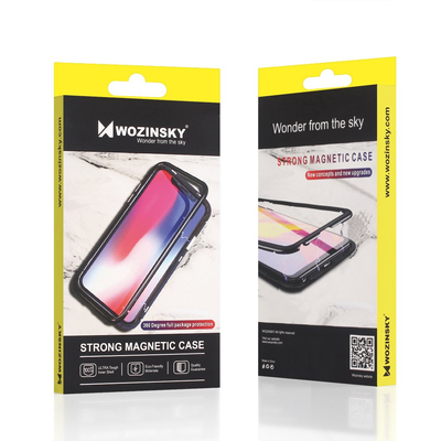 Wozinsky Magnetic Cam Slider Case magnetyczne etui 360 na cały telefon szkło na ekran osłona na aparat Huawei P40 czarny