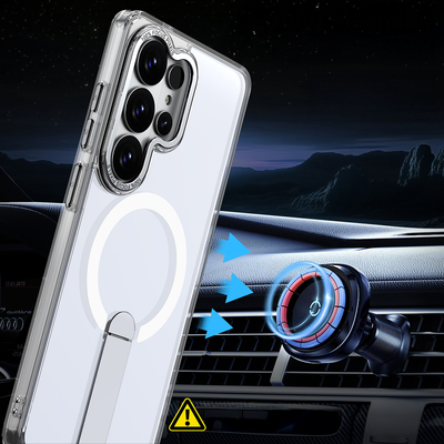 Etui Hybrid Armor X na Samsung Galaxy S26 Ultra z podstawką kompatybilne z MagSafe - przezroczyste