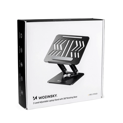 Podstawka pod laptopa, tablet Wozinsky WRS-CPY84SB 360 aluminiowa + Gratis! podstawka do smartfona - czarna