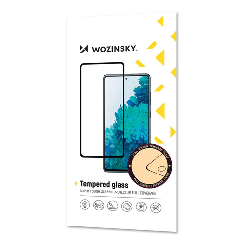Wozinsky super wytrzymałe szkło hartowane Full Glue na cały ekran z ramką Case Friendly Oppo Reno6 4G czarny