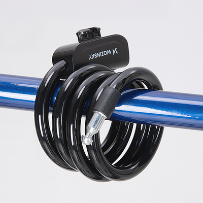 Blokada rowerowa Wozinsky WPB-01R przenośna z linką antykradzieżową i 2 kluczami do roweru elektrycznego motocykla - czarna