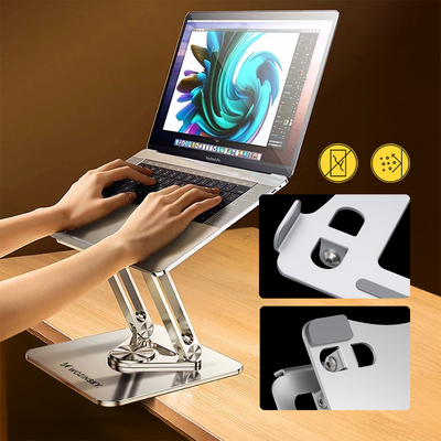 Podstawka pod laptopa, tablet Wozinsky WRS-CPY84SS aluminiowa + Gratis! podstawka do smartfona - srebrna