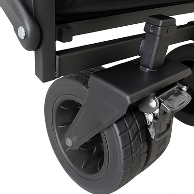 Wózek Wozinsky WZP-100 plażowy, turystyczny, ogrodowy, wytrzymały, szerokie koła, z siatką bezpieczeństwa do 100 kg - czarny