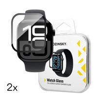 Szkło hartowane Wozinsky Full Glue z czarną ramką do Apple Watch 46mm (2 szt.)