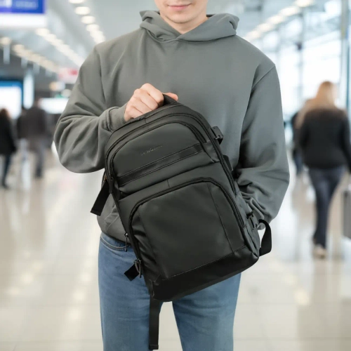 Plecak Wozinsky WPW-20L z kieszenią na laptopa do 15,6" podróżny 40x20x25 cm do luku bagażowego - czarny