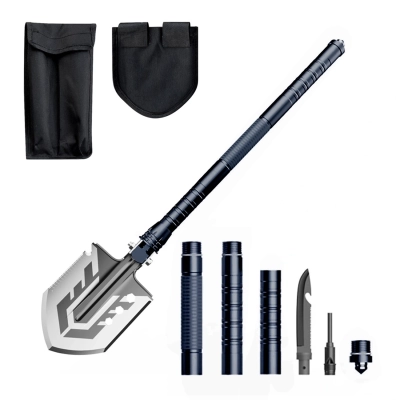 Saperka Wozinsky  WSS-211 survival bushcraft wielofunkcyjna nóż zbijak krzesiwo gwizdek harpun 21 w 1 - szara