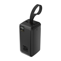 Powerbank Wozinsky W8-B 50000mAh 30W 2xUSB-A i 2xUSB-C i USB micro z latarką - czarny