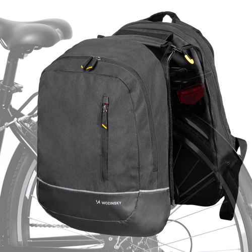 Wozinsky torba rowerowa podwójna plecak 2w1 30l czarna (WBB30BK)