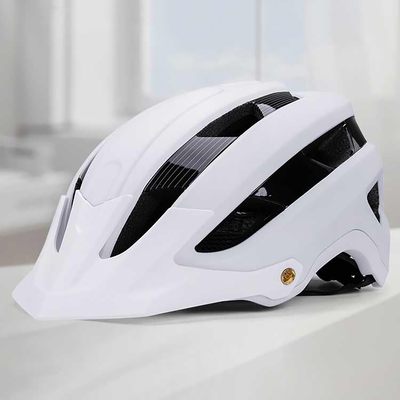 Kask rowerowy MTB Wozinsky z odpinanym daszkiem lekki L - czarno-biały