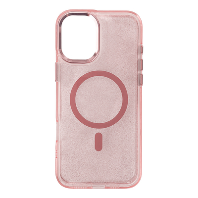 Etui Wozinsky Glitter Case z Mag Safe na Samsung Galaxy S24 FE - różowe z brokatem