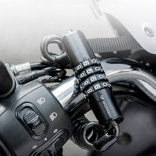 Blokada rowerowa Wozinsky WBN-01R na rower kask wodoodporna na szyfr 4-cyfrowy - czarny