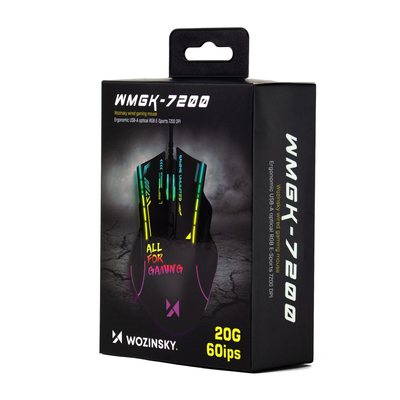 Mysz gamingowa RGB 7200 DPI 7 przycisków Wozinsky WMGK-7200 USB - czarna