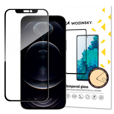 Wozinsky super wytrzymałe szkło hartowane Full Glue na cały ekran z ramką Case Friendly iPhone 17e / 16e / 14 / 13 Pro / iPhone 13 czarny