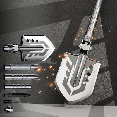 Saperka Wozinsky  WSS-211 survival bushcraft wielofunkcyjna nóż zbijak krzesiwo gwizdek harpun 21 w 1 - szara