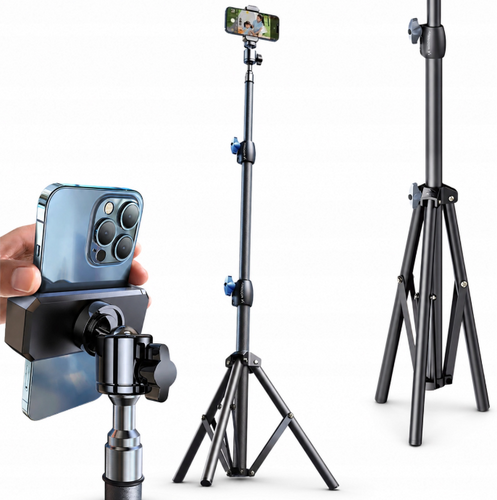 Statyw trójnożny Wozinsky WRLD-00Y1S tripod wytrzymały statyw ze stali węglowej 1.7m matowy - czarny