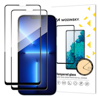 Wozinsky zestaw 2x super wytrzymałe szkło hartowane Full Glue na cały ekran z ramką Case Friendly iPhone 17e / 16e, iPhone 14, iPhone 13 Pro / iPhone 13 czarny