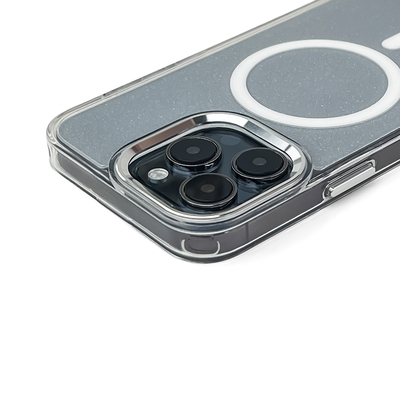 Etui Wozinsky Glitter Case z Mag Safe na Samsung Galaxy S24 FE - przezroczyste z brokatem