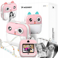 Mini drukarka termiczna dla dzieci Wozinsky WDT-02 aparat 48 MP Bluetooth - różowy