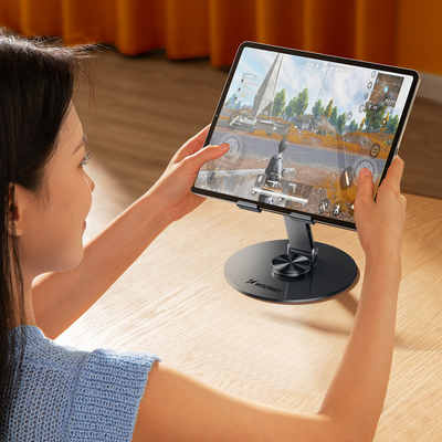 Stojak na tablet Wozinsky WRS-DSY84SS obrotowy 360° aluminiowy - szary