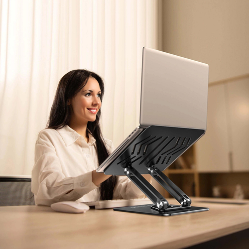 Podstawka pod laptopa, tablet Wozinsky WRS-CPY84SB 360 aluminiowa + Gratis! podstawka do smartfona - czarna