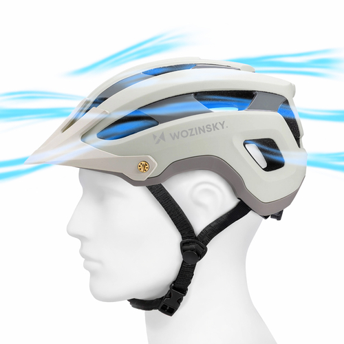 Kask rowerowy MTB Wozinsky z odpinanym daszkiem lekki 57-62 cm - pastelowa zieleń