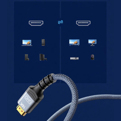Kabel Wozinsky WPS-16AYL1S DisplayPort 2.1 80 Gb/s 16K@60Hz 8K@120Hz 4K@240Hz HDR HDCP DSC 1m - czarny