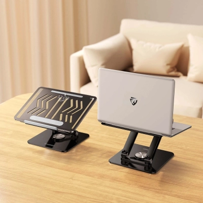 Podstawka pod laptopa, tablet Wozinsky WRS-CPY84SB 360 aluminiowa + Gratis! podstawka do smartfona - czarna