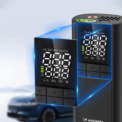 Kompresor Wozinsky WPEP-8000 pompka elektryczna powerbank 8000mAh latarka - czarny