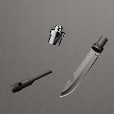 Saperka Wozinsky  WSS-211 survival bushcraft wielofunkcyjna nóż zbijak krzesiwo gwizdek harpun 21 w 1 - szara