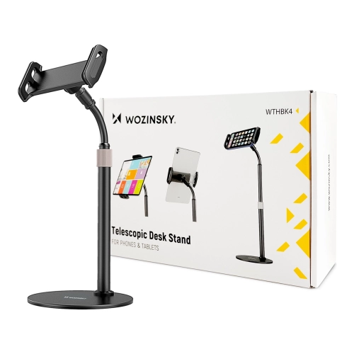 Wozinsky stojak na tablet i telefon na biurko czarny (WTHBK4)