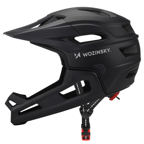 Kask rowerowy fullface Wozinsky z odpinanym daszkiem lekki 57-62 cm - czarny