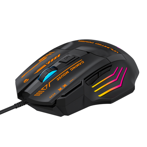 Mysz przewodowa Wozinsky WMGK-1179W gamingowa optyczna 7200 DPI z podświetleniem - czarna