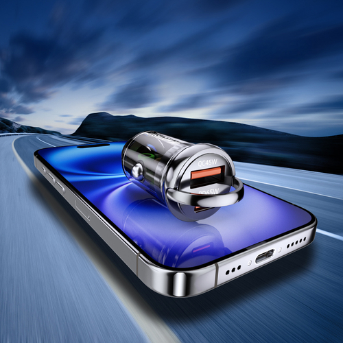 Wozinsky Ładowarka 65W samochodowa USB-C PD 65W / USB-A  45W QC 3.0 - czarna
