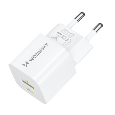 Ładowarka sieciowa Wozinsky WWCEAC GaN USB-A USB-C 33W - biała