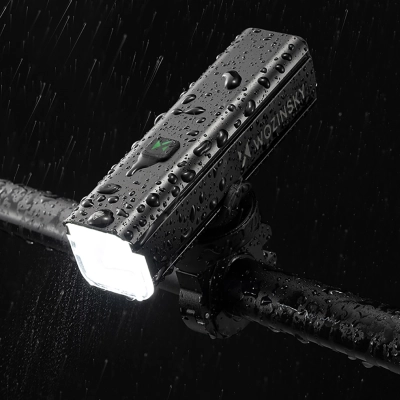 Zestaw lampek rowerowych Wozinsky WSBLB3 przednia (1000 lm) USB-C i tylna USB micro  - czarny