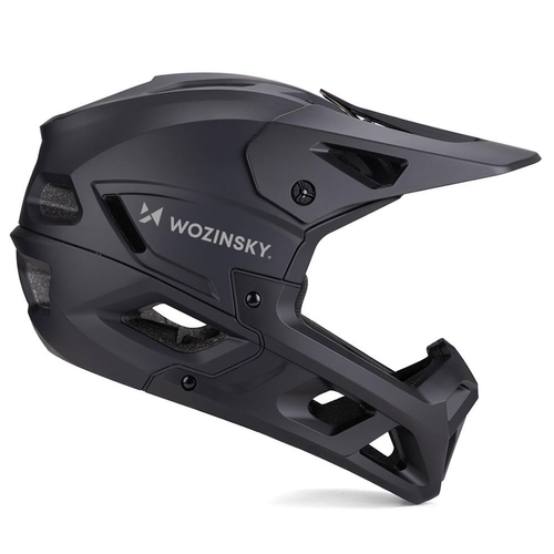Kask rowerowy fullface Wozinsky z odpinanym daszkiem 60-62 cm - czarny